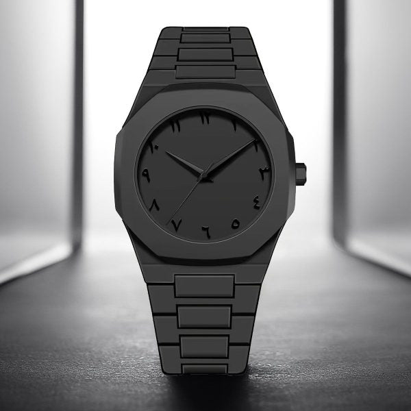 Full Black Aura Quartz Watch – Sleek, Lightweight & Premium Analog Timepiece for Men