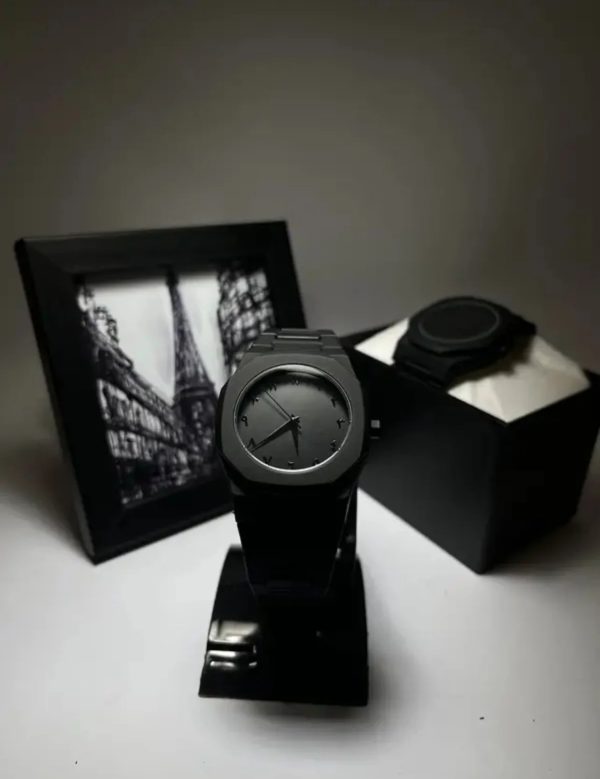 Full Black Aura Quartz Watch – Sleek, Lightweight & Premium Analog Timepiece for Men