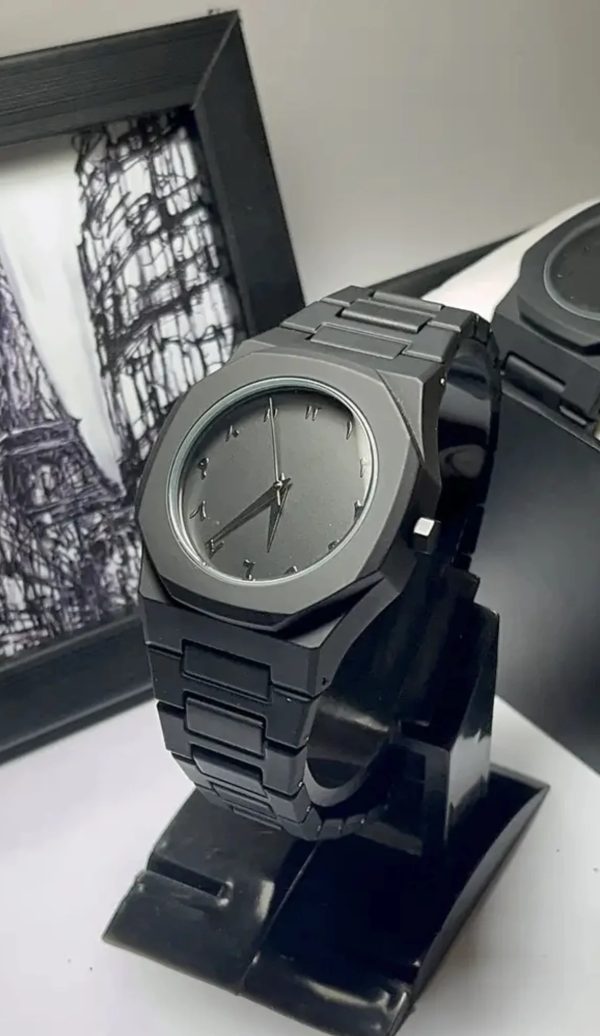 Full Black Aura Quartz Watch – Sleek, Lightweight & Premium Analog Timepiece for Men
